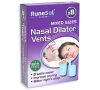 Runesol Ecarteur Nasal Anti ronflement Mixte Bleu, 8 Pack Dilatateur Nasale pour Sommeil & aide breathe, Nasal Dilator, Dispositifs Anti-ronflement Efficace, Ecarteur de nez