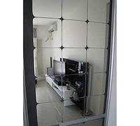 RunFa Lot de 12 carreaux de miroir autocollants 20 x 20 cm - Coins arrondis - Pour décoration murale