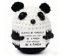 RunFar shop Panda Positive Pocket Huge Positive Potato avec carte d'énergie porte-bonheur Mutmacher Poupée tricotée pour cadeaux d'anniversaire Bon rétablissement