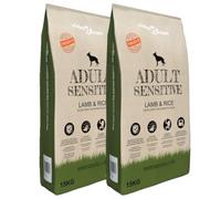 Runheo Adult Sensitive Lamb & Rice 2 x 15 kg Nourriture sèche pour chien Facile à digérer avec prébiotiques pour la santé intestinale Convient à toutes les races à partir de 1 an Soutient la peau et