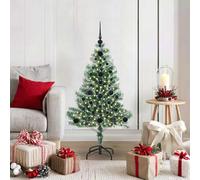 Runheo Arbre de Noël Artificiel floconné Neige lumière LED 120 cm décoration intérieur extérieur avec guirlandes USB et Boules colorées pour fête Saison Hiver