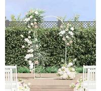 Runheo Arche de mariage en acier blanc 100 x 39 x 200 cm avec cadre en treillis robuste comme arche de rose treillis pour extérieur, jardin, mariage, décoration, pergola, tuteur et passage