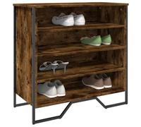 Runheo Armoire à Chaussures en Bois d'ingénierie Finition chêne fumé Dimensions 80x38x78 cm Support modulable pour entrée Dressing Rangement Pratique