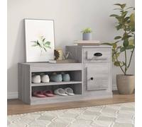 Runheo Armoire à chaussures gris Sonoma - 100 x 42 x 60 cm - Étagère à chaussures avec espace de rangement et étagère - Commode pour couloir, couloir, système de rangement peu encombrant, armoire