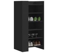Runheo Armoire à Chaussures Noire 52x37,5x100 cm en Bois d'ingénierie avec 5 étagères, Support modulable pour entrée, Chambre ou Dressing, capacité de 80 kg, Rangement Pratique