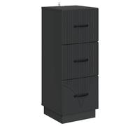 Runheo Armoire à tiroirs Noir en Bois d'ingénierie 33 x 34,5 x 87 cm avec 3 tiroirs, Meuble de Rangement Polyvalent pour Salon, Chambre, Bureau, Espace de Stockage Pratique et élégant