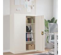 Runheo Armoire de bureau verrouillable en acier revêtu par pulvérisation - Avec 3 étagères - Blanc - 90 x 40 x 140 cm