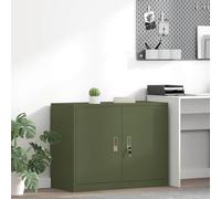 Runheo Armoire de rangement en acier vert olive 90 x 40 x 70 cm avec porte verrouillable pour bureau, bureau à domicile et salle d'étude, armoire robuste et armoire polyvalente avec revêtement en