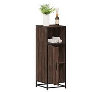 Runheo Armoire de salle de bain, aspect chêne, marron, 35 x 37,5 x 100 cm, matériau à base de bois, cadre en métal, résistant à l'humidité, idéal pour salle de bain, rangement durable