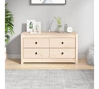 Runheo Armoire latérale en Bois de pin Massif 100x40x54 cm avec tiroirs spacieux Meuble Buffet Rangement pour Salon Salle à Manger Cuisine Bureau avec Plateau Robuste et Design Rustique