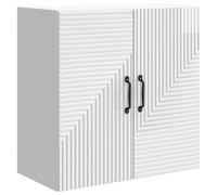 Runheo Armoire Murale Blanc Brillant Bois d'ingénierie 59 x 31 x 60 cm Meuble Rangement avec étagère casier Placard Porte pour Salon Chambre Bureau optimise Espace et organise efficacement
