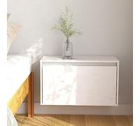 Runheo Armoire murale, blanche, 60 x 30 x 35 cm, en pin massif, étagères murales robustes, pour livres, étagère murale polyvalente, étagère murale dans la chambre à coucher