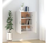 Runheo Armoire murale, blanche, 69,5 x 34 x 90 cm, en bois dérivé, robuste, avec 2 portes, armoire de rangement polyvalente pour salon, chambre à coucher et cuisine