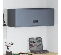 Runheo Armoire Murale en Acier Anthracite 90 x 33 x 35 cm avec Serrure à clé sécurisée, Porte basculante et poignée encastrée pour Garage, Atelier, Rangement intérieur, Meuble Fonctionnel