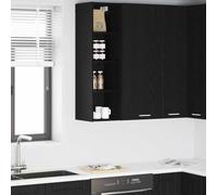 Runheo Armoire Suspendue en Bois d'ingénierie Chêne Noir 30 x 29,5 x 100 cm Rangement Cuisine Polyvalent pour Placard Buffet vaisselier et étagère Rangement organisé