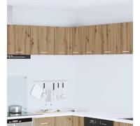 Runheo Armoire suspendue en chêne Artisan et blanc 57 x 57 x 40 cm avec beaucoup d'espace de rangement pour cuisine, salle à manger, garde-manger et île, design moderne, nettoyage facile