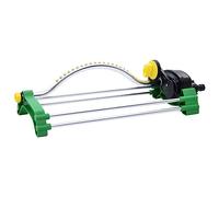 Runheo Arroseur oscillant avec 18 buses en aluminium et polypropylène, 44,3 x 15 x 9,5 cm, réglable jusqu'à 15 mètres, compatible avec les tuyaux d'arrosage, idéal pour l'arrosage du jardin, de la