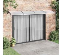 Runheo Auvent de porte noir et transparent - 400 x 75 cm - En polycarbonate - Résistant aux intempéries - Avec cadre en aluminium solide et support ABS - Résistant aux intempéries - Protection solaire