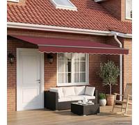Runheo Auvent électrique extensible 4 × 3,5 m, résistant aux intempéries, avec bras articulé, pour jardin, balcon, fonctionnement électrique ou à manivelle, cadre robuste, distributeur d'ombre