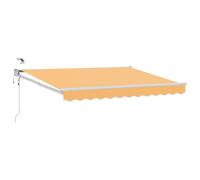 Runheo Auvent électrique extensible sable avec LED et capteur météo, cadre en aluminium, résistant aux intempéries, motorisé électrique, distributeur d'ombre pour jardin, balcon, terrasse