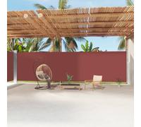 Runheo Auvent latéral rétractable Marron en Polyester avec revêtement PU 220x1200 cm pour Jardin terrasse Balcon Protection Solaire et Contre Vent résistant Eau UV Facile à Installer