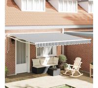 Runheo Auvent rétractable 4x3 m en Tissu Polyester Anthracite et Aluminium Blanc Cadre Mural pour terrasse Jardin Balcon pergola ombrage Solaire Protection extérieur