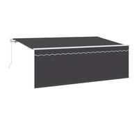 Runheo Auvent rétractable Anthracite 400 x 200 cm Cadre Aluminium Tissu Polyester résistant UV Manuel pour terrasse Jardin Balcon Protection ombrage extérieur Durable