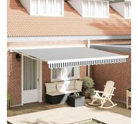 Runheo Auvent rétractable Anthracite Blanc 4x3 m Cadre Aluminium Store banne Toile pergola Parasol Protection extérieure terrasse Balcon Jardin ombrage Solaire Manuel Mural