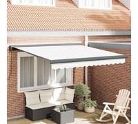 Runheo Auvent rétractable blanc 350 x 250 cm tissu et métal résistant aux intempéries et aux UV avec bras articulé pour jardin et balcon comme protection solaire pratique et distributeur d'ombre