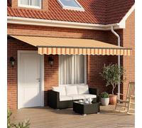 Runheo Auvent rétractable électrique 4 x 3,5 m en Aluminium et Polyester avec Toile, Protection Solaire, télécommande, adapté terrasse, Jardin, pergola et Balcon ombrage extérieur