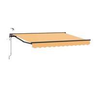 Runheo Auvent rétractable électrique Sable 4 × 3 m avec Toile Polyester, Cadre Acier et Aluminium Anthracite, télécommande, Installation Murale pour terrasse Jardin ombrage extérieur