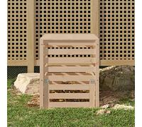 Runheo Bac à compost en pin massif 63,5 x 63,5 x 77,5 cm avec couvercle et rabat pour jardin, balcon, terrasse et serre pour compostage et recyclage de l'humus