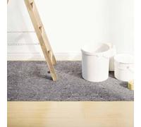 Runheo Bâche de Protection Contre Peinture 5 m 220 g/m² Gris Durable résistante à l'eau Support antidérapant pour travaux rénovation Sol carrelage parquet Moquette Vinyle Chantier déménagement