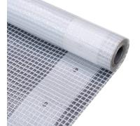 Runheo Bâche Leno 260 g/m² 2 x 5 m Blanc résistante aux déchirures UV waterproof pour jardin camping abri voiture remorque serre
