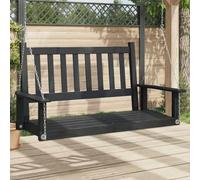 Runheo Balancelle de jardin en bois de sapin massif avec chaînes en métal, structure noire, balançoire de véranda pour jardin, terrasse, balcon, résistante aux intempéries, avec toit et siège à