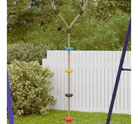 Runheo Balançoire à assiette multicolore avec corde d'escalade en polyéthylène pour aire de jeux et structure d'escalade, 140 cm, 4 niveaux, capacité de charge de 50 kg, jardin extérieur pour