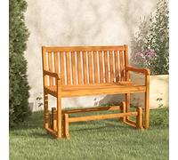 Runheo Banc à bascule de jardin - 110 cm - En bois d'acacia massif - Avec mécanisme à bascule - Résistant aux intempéries - Pour extérieur, terrasse, balcon - Avec dossier et accoudoirs - Assise