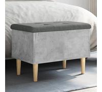 Runheo Banc avec espace de rangement, gris béton, 62 x 42 x 46 cm, rembourré avec coussin, banc de couloir et rangement pour couloir, chambre à coucher, garde-robe, banc à chaussures pratique avec