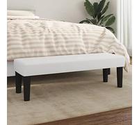 Runheo Banc blanc 100 x 30 x 30 cm en cuir synthétique avec rembourrage en mousse pour salon, chambre à coucher, couloir et entrée comme banc de garde-robe et banc à chaussures avec espace de
