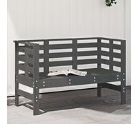 Runheo Banc de Jardin Gris en Bois Massif de pin, Robuste pour terrasse, Balcon et Cour, Dimensions 111,5x53x71 cm, Assise Confortable avec Dossier et accoudoirs