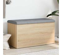 Runheo Banc de rangement en chêne Sonoma - 82 x 42 x 45 cm - Banc de rangement - Banc à chaussures pour couloir, chambre à coucher et garde-robe