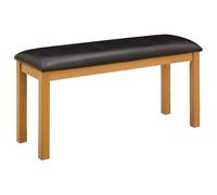 Runheo Banc de table à manger en bois massif de chêne noir 95 x 32 x 45 cm pour salle à manger, cuisine, banc avec pieds stables, design moderne, capacité d'assise pour 2 personnes, nettoyage facile