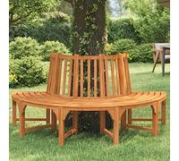 Runheo Banc Demi-Circulaire pour Arbre Ø208cm en Bois Massif d'eucalyptus Durable avec Finition à l'huile, pour mobilier extérieur, terrasse, Jardin ou Patio