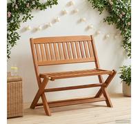 Runheo Banc d'enfants Pliable en Bois d'eucalyptus Massif Marron pour intérieur extérieur terrasse Balcon Patio Cour Parc Veranda mobilier d'assise Robuste et élégant