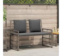 Runheo Banc extérieur Gris uni 116 x 55 x 82 cm avec Coussins Confortables pour Jardin terrasse Patio et Espace détente Design Pratique et résistant aux intempéries