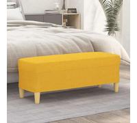Runheo Banc jaune clair en tissu 100 x 35 x 41 cm rembourré avec mousse, banc de couloir comme siège, repose-pieds, banc de lit pour couloir, chambre à coucher, salon