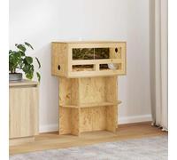 Runheo Base de Terrarium en OSB Marron 60 x 30 x 50 cm avec étagère, Structure Durable et Style Rustique, idéale pour Reptiles, Amphibiens, Tortues et lézards, Usage intérieur Confortable