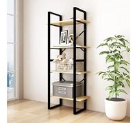 Runheo Bibliothèque à 4 étagères, 60 x 30 x 140 cm, en pin massif, non traité, robuste, pour livres, magazines, décoration, polyvalente