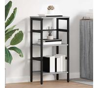 Runheo Bibliothèque en bois à 2 étagères, style industriel, autoportante, 40 x 29,5 x 81 cm, gris Sonoma