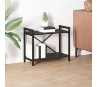 Runheo Bibliothèque noire aspect chêne 60 x 30 x 48,5 cm - Design industriel en bois - Pieds réglables - Compartiments ouverts pour la décoration de livres - Rangement robuste - Pour salon, bureau